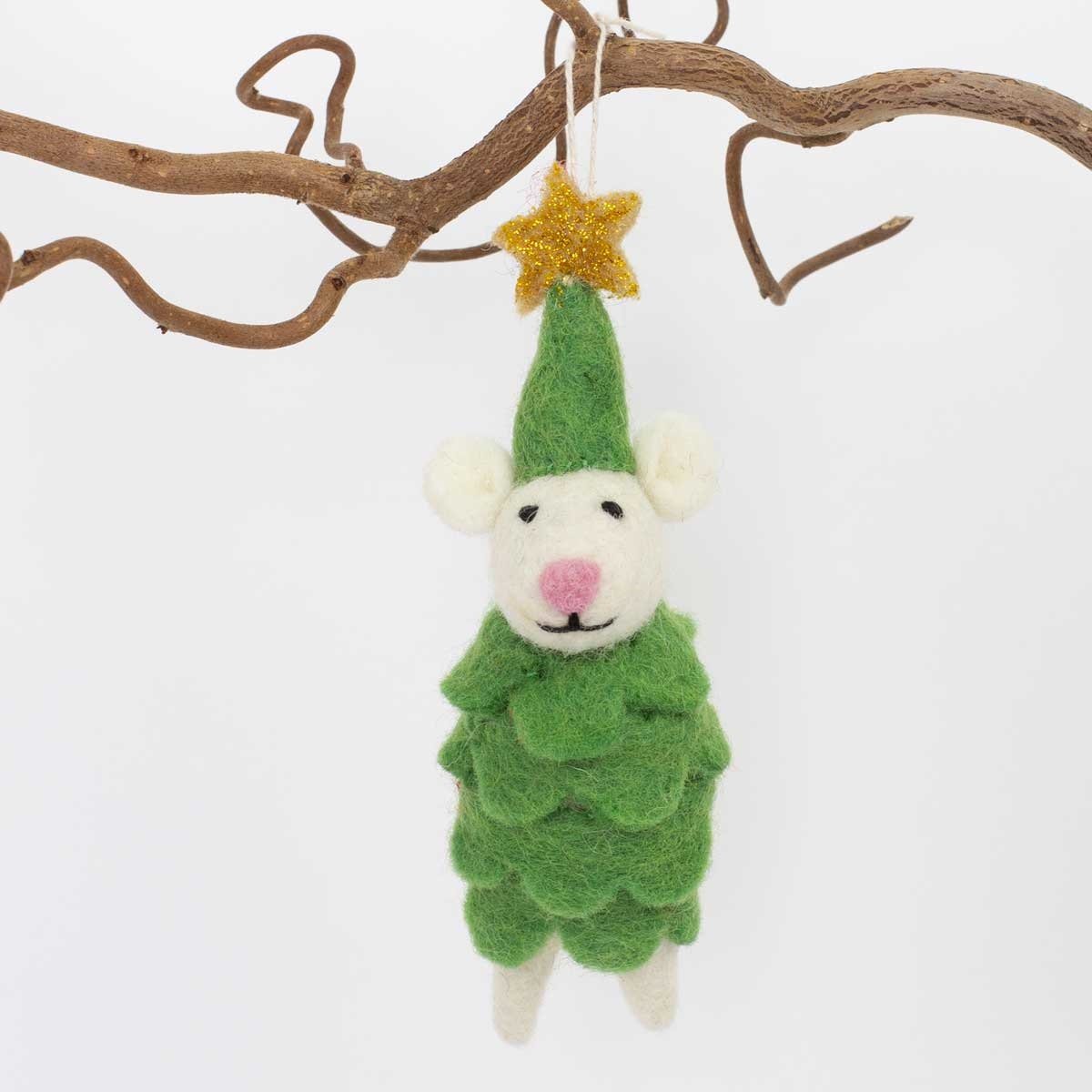 Ulldjur Mus julgran julhänge