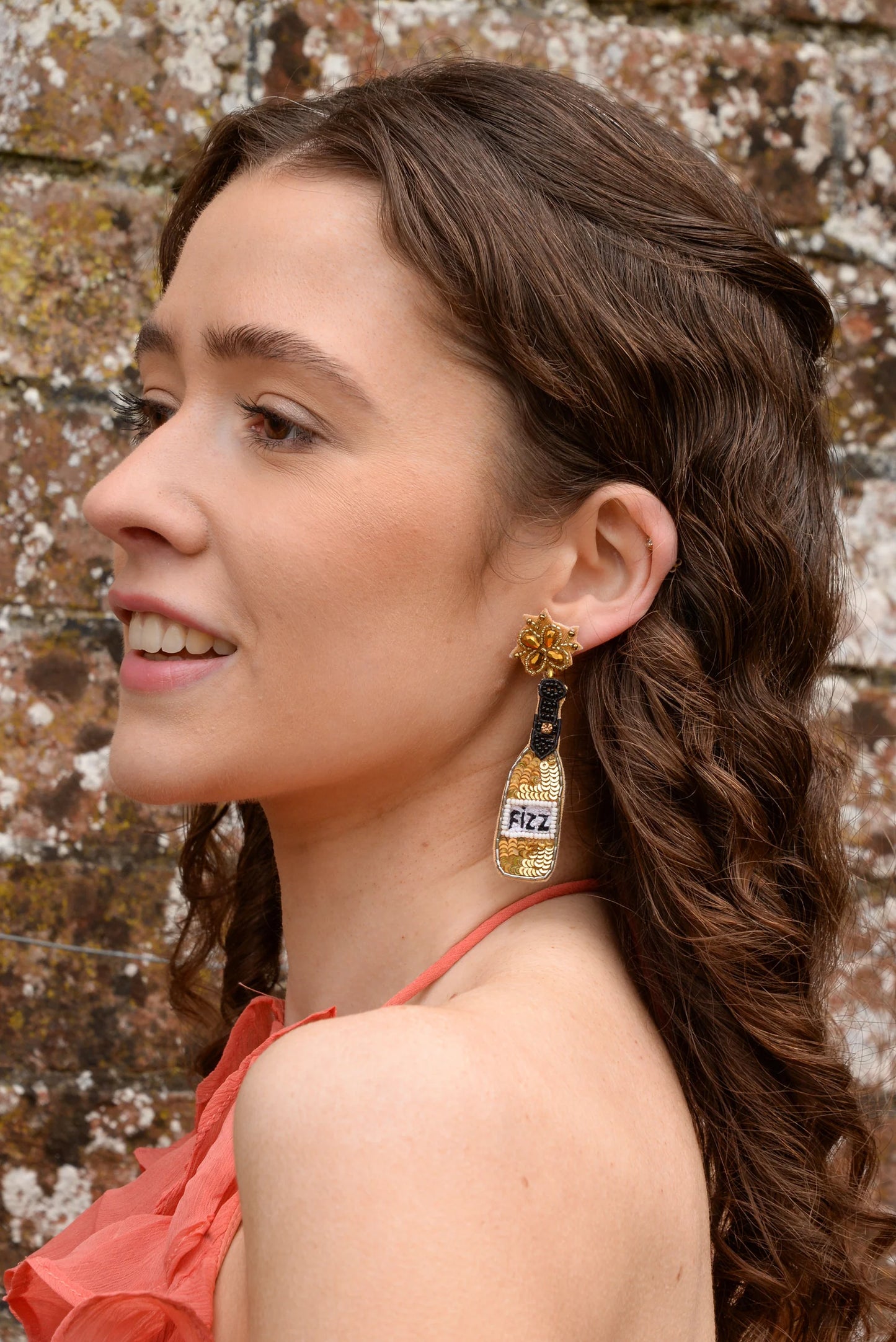 Örhängen Gold fizz flaska