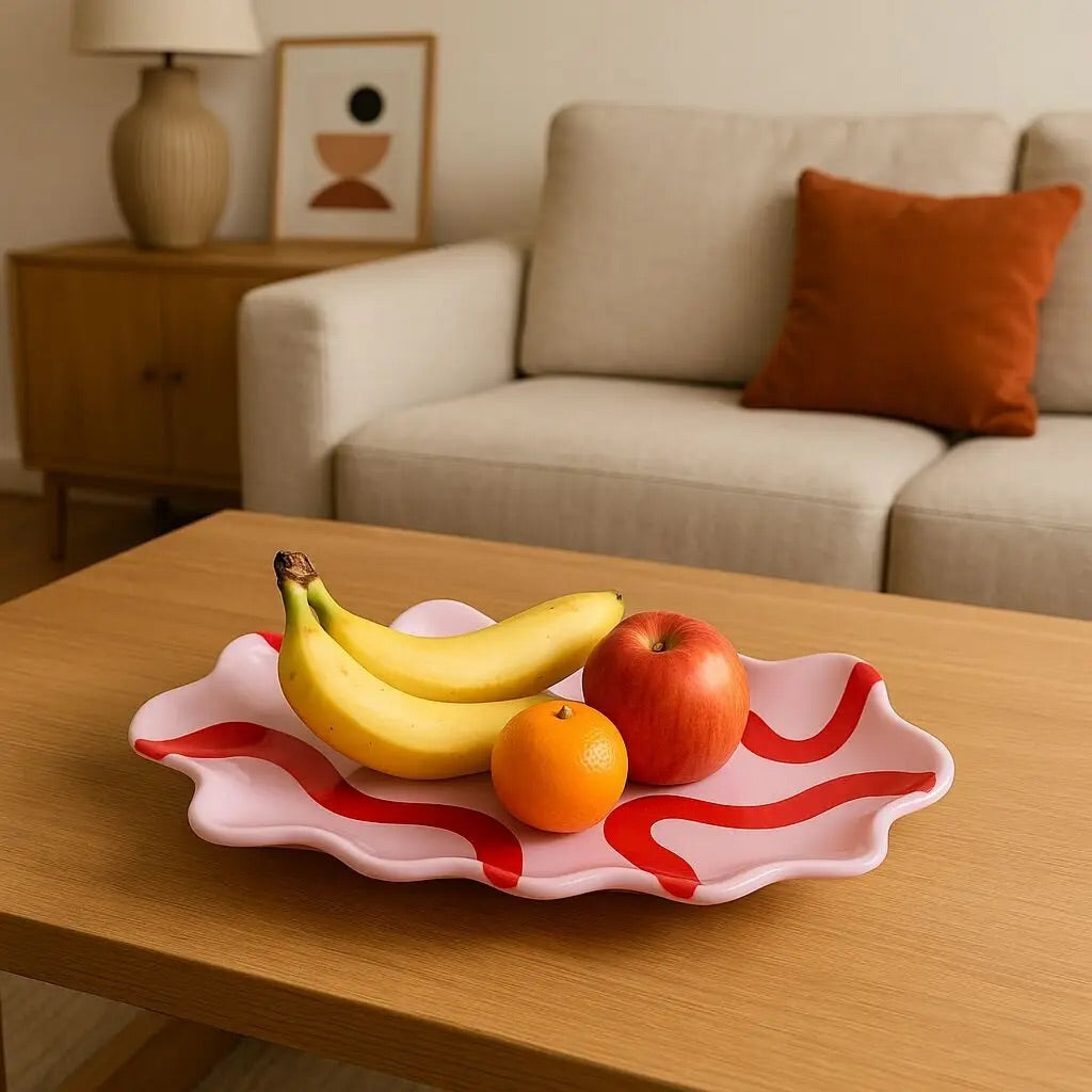 Bricka/fat Renata röd/rosa