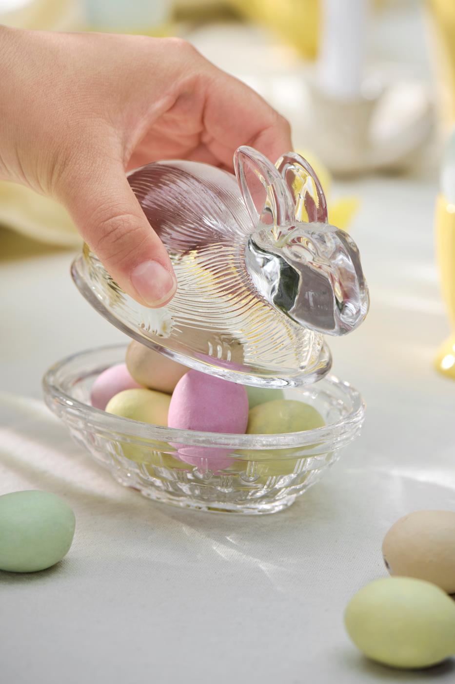 Hare i glas med lock