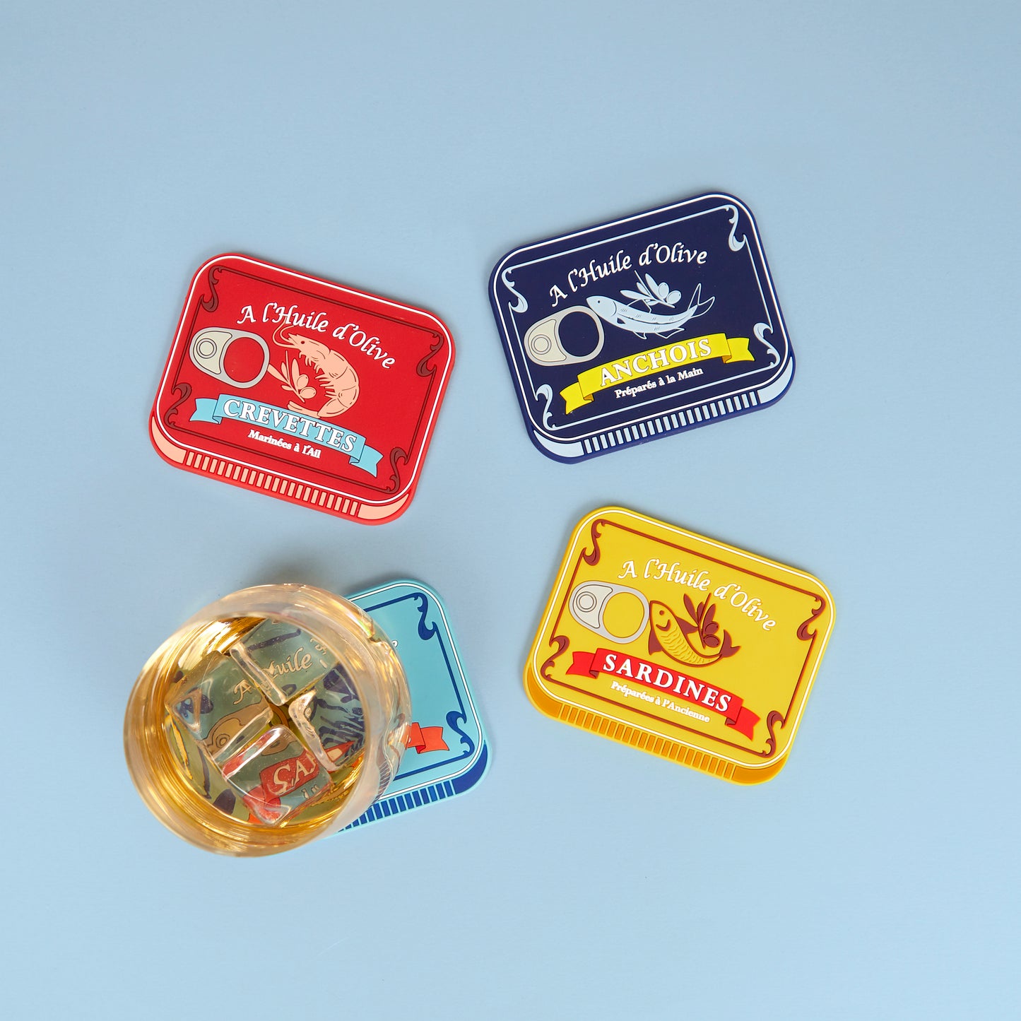 Glasunderlägg konservburkar 4-pack