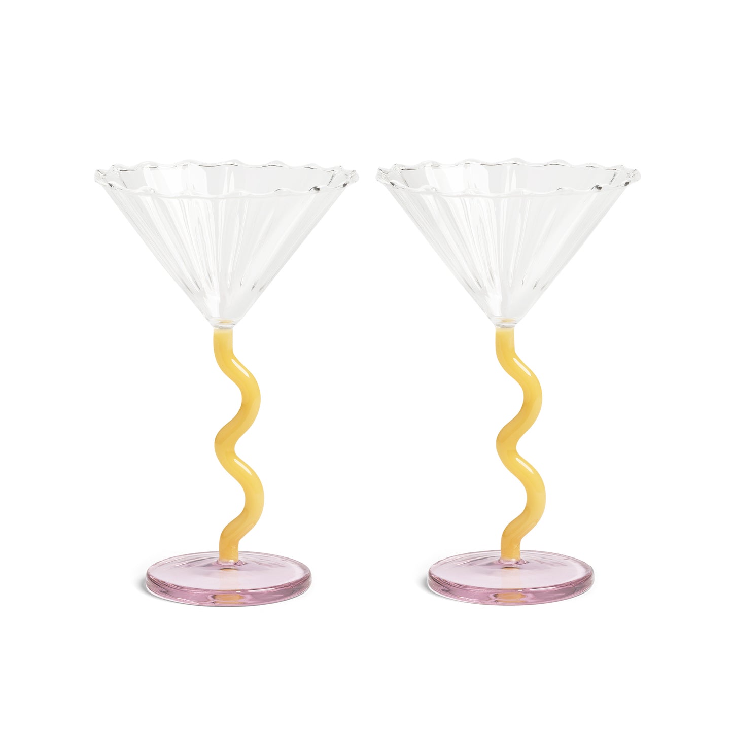 Glas coupe curve caramel 2-pack