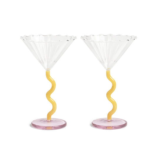 Glas coupe curve caramel 2-pack