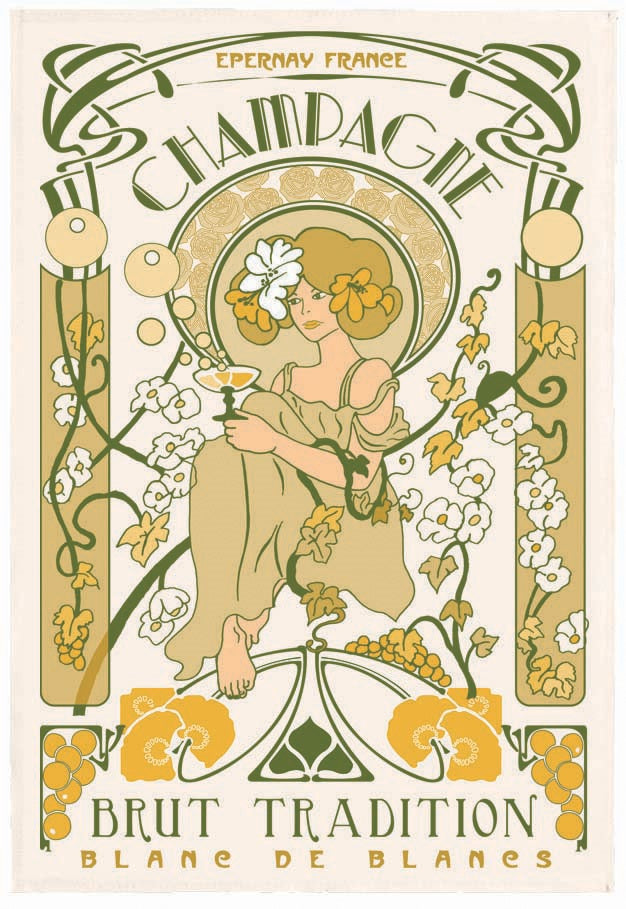 Kökshandduk Champagne Art deco
