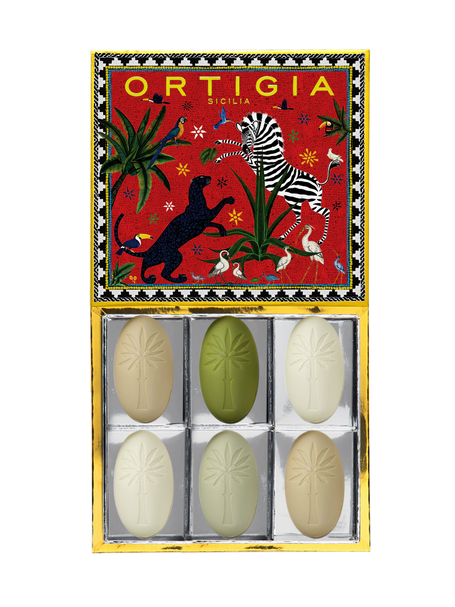 Ortigia Sicilia 6 x tvålar Jungle röd