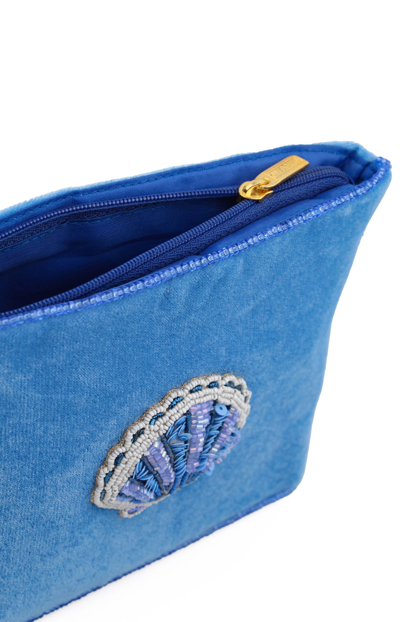 Broderet medium makeup-taske/necessaire kolibri
