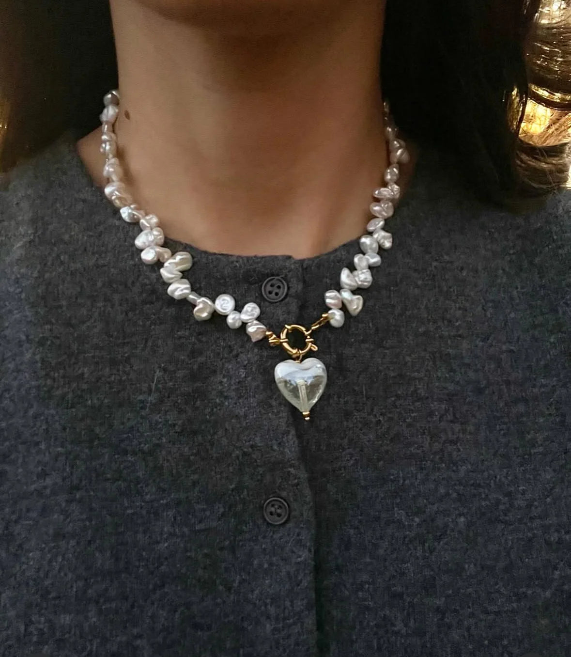 Massi halsband Love Pendant white