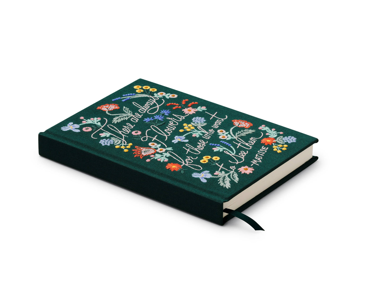 Skrivbok broderad med blommor