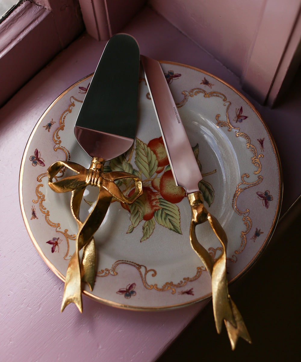 Serveringsbestick tårta set rosett