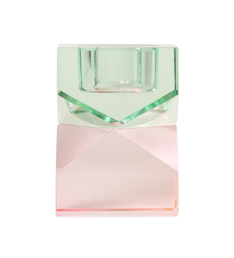 Kristall ljusstake i glas för värmeljus flera färger