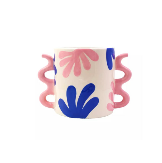 Kruka mönstrad blå/rosa