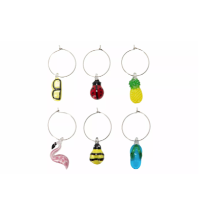 Vinglasmarkörer 6-pack sommarmix
