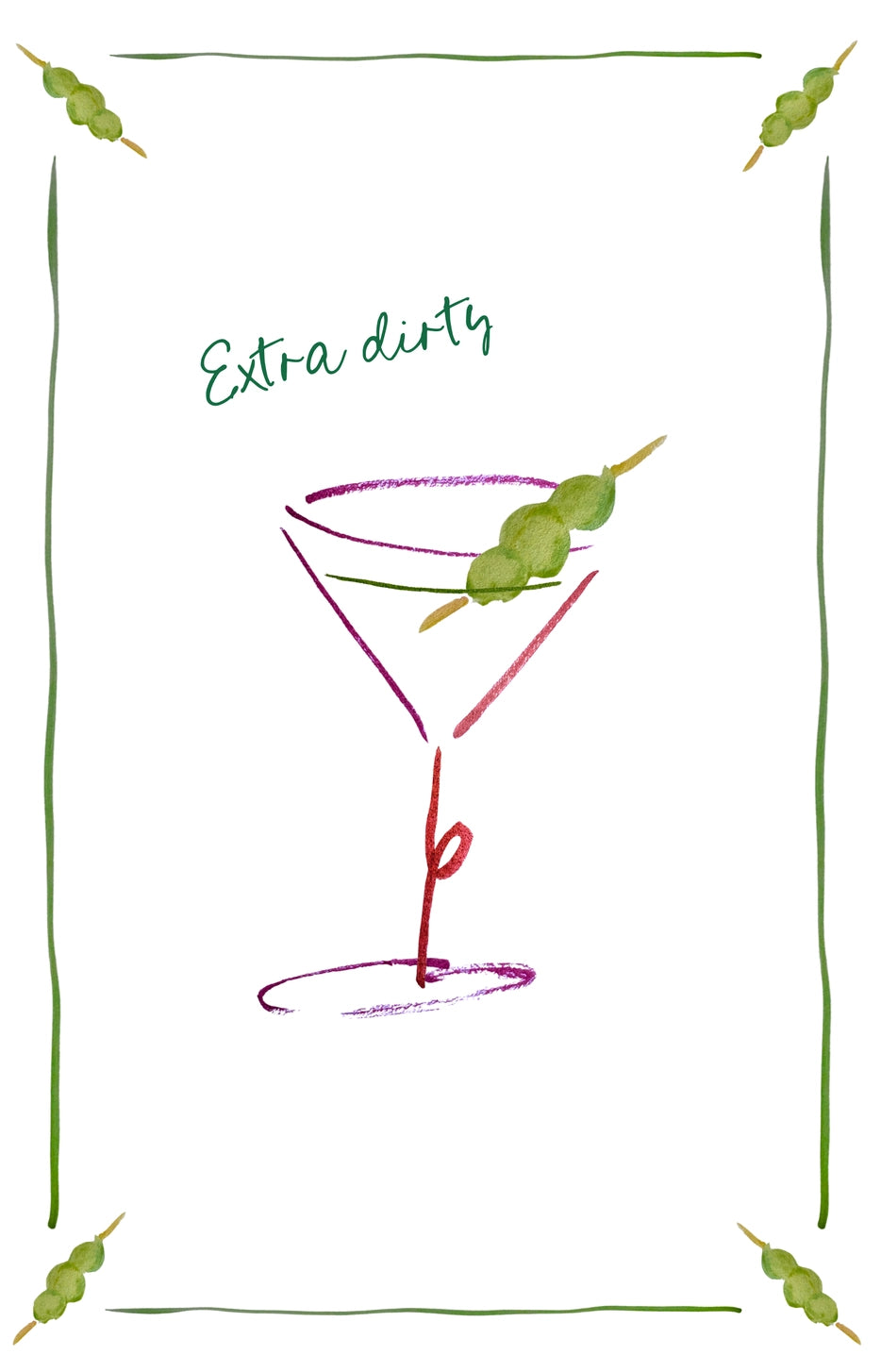 Kökshandduk linne - Dirty Martini