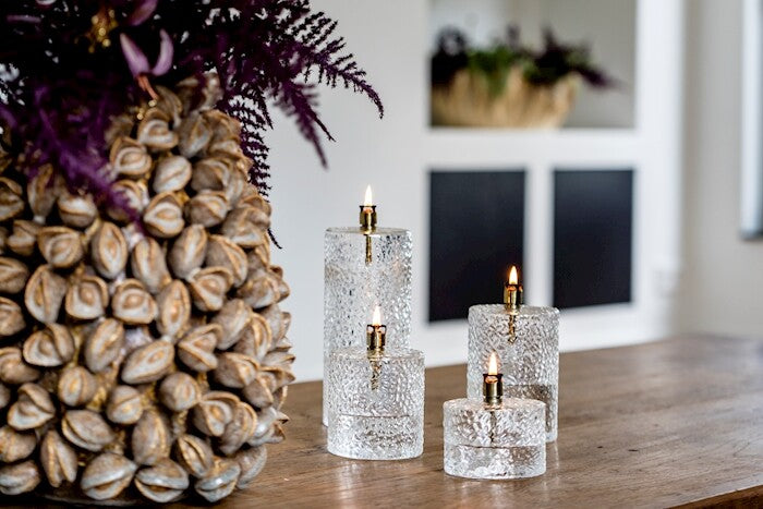 Oljelampa hamrat glas Cylinder M