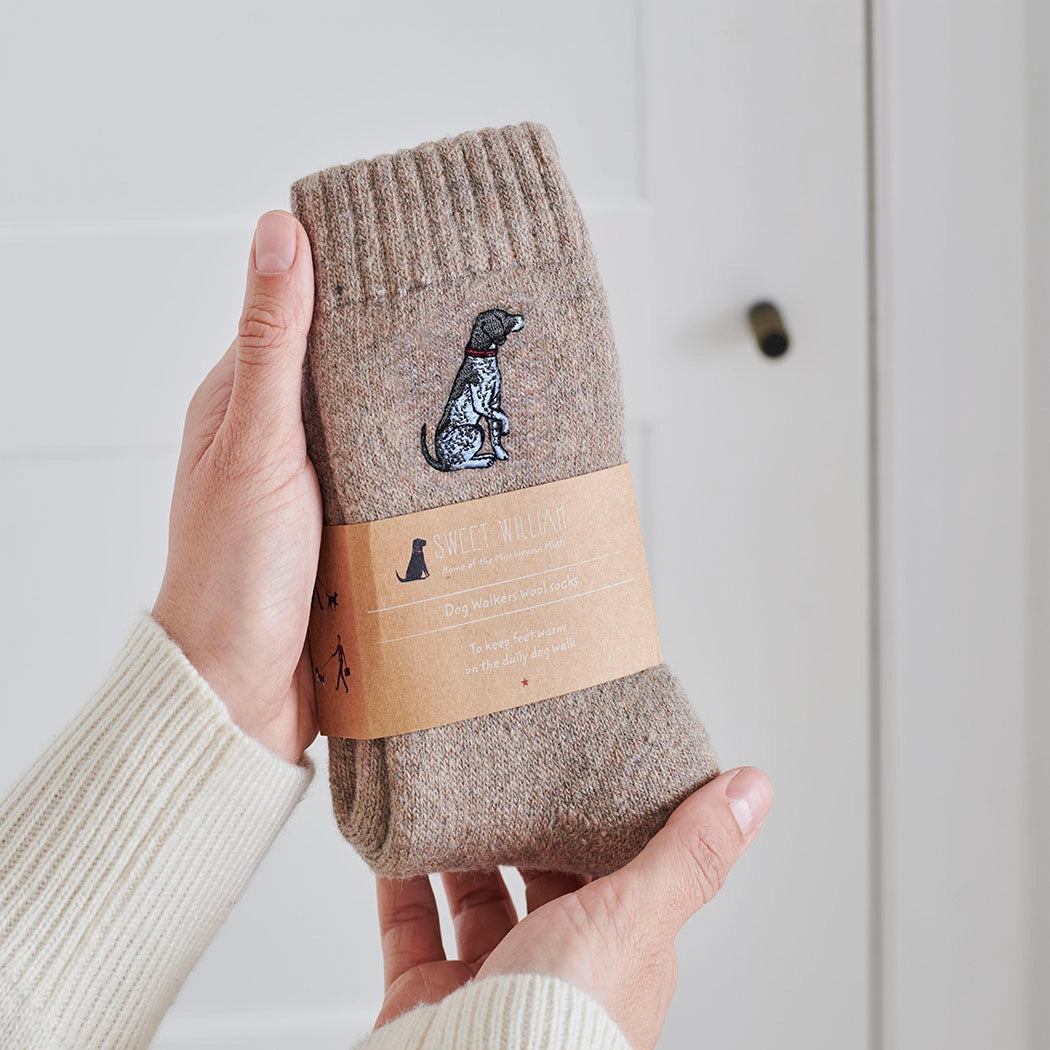 Strumpor med broderad hund - Vorsteh