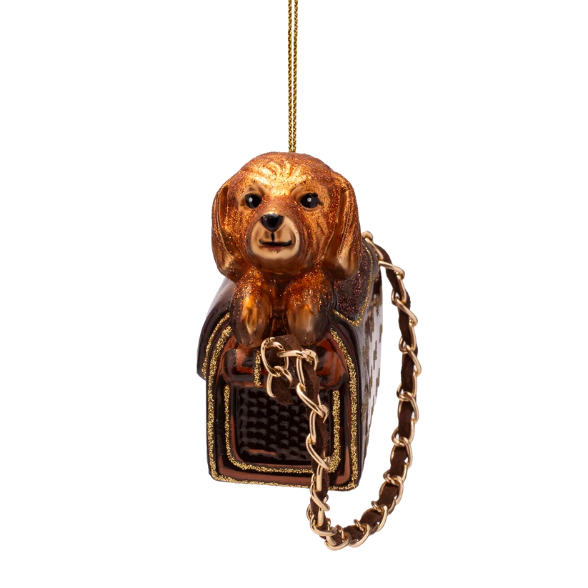 Julgranskula hund i väska