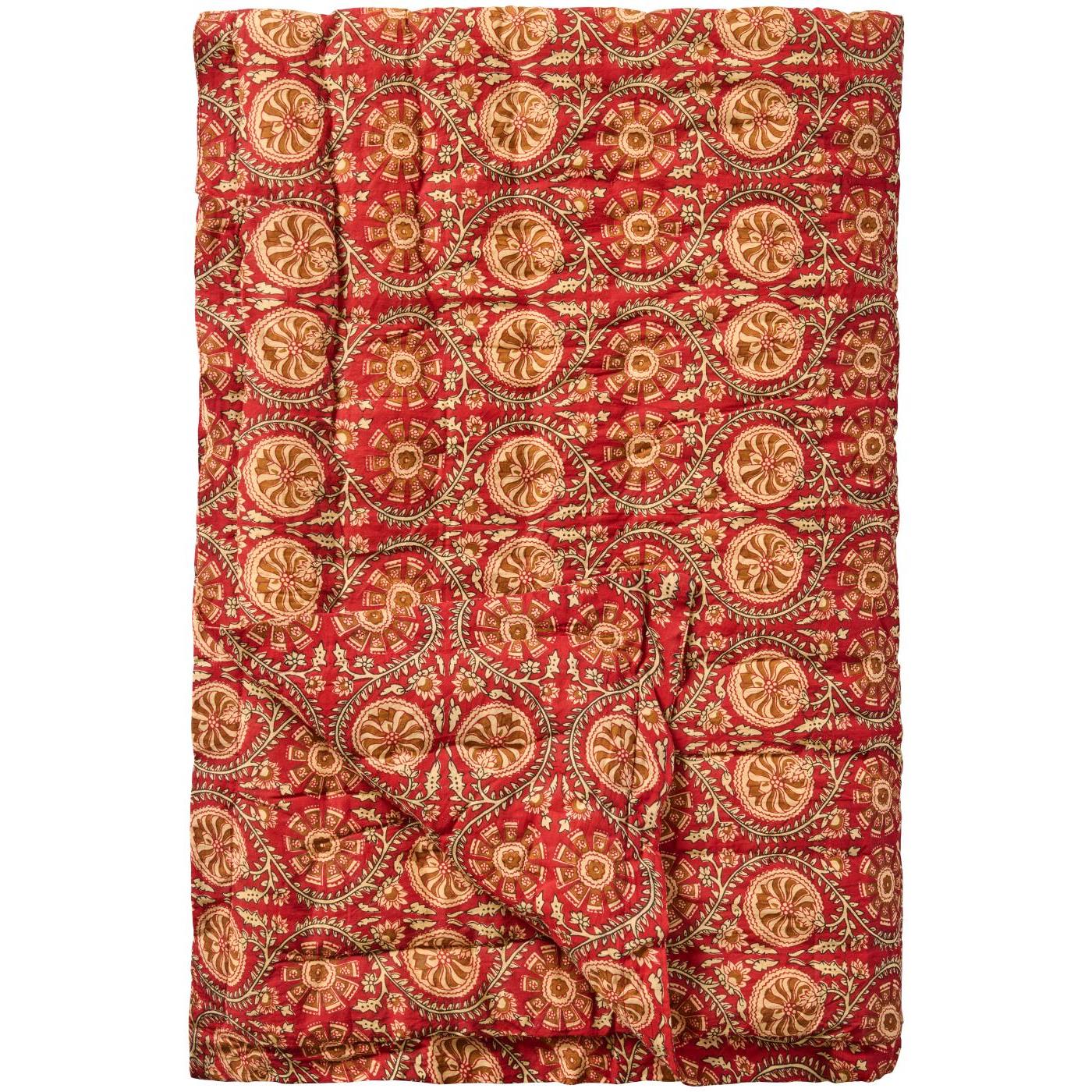 Quiltad pläd röd 170 x 130 cm