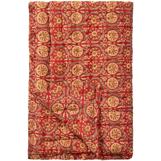 Quiltad pläd röd 170 x 130 cm
