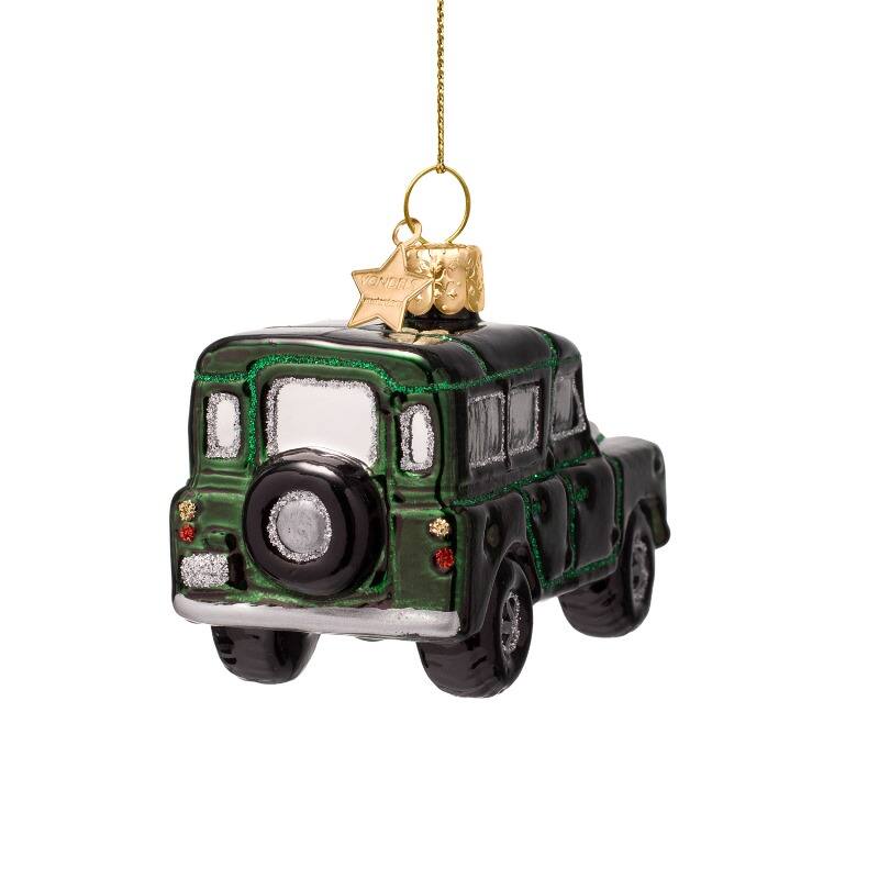 Julgranskula Jeep bil grön