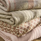 Quiltad pläd beige korsstygn 180 x 130 cm