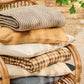 Quiltad pläd beige brun rutig 180 x 130 cm