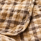 Quiltad pläd beige brun rutig 180 x 130 cm