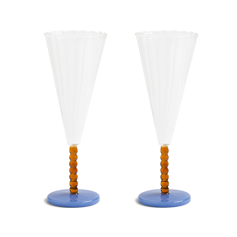 Glas champagne flute perle amber 2-pack