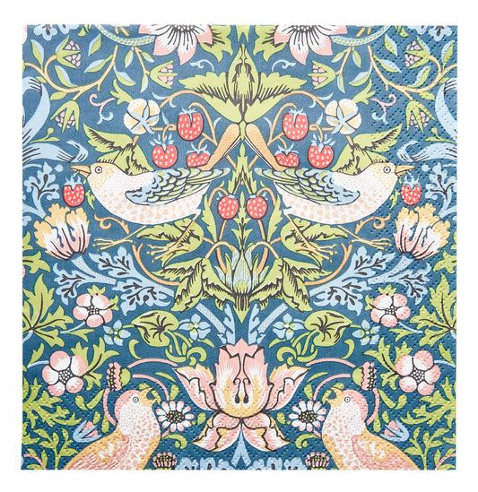 Servetter William Morris Strawberry thief blue