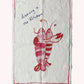 Kökshandduk linne - Dancing Lobster