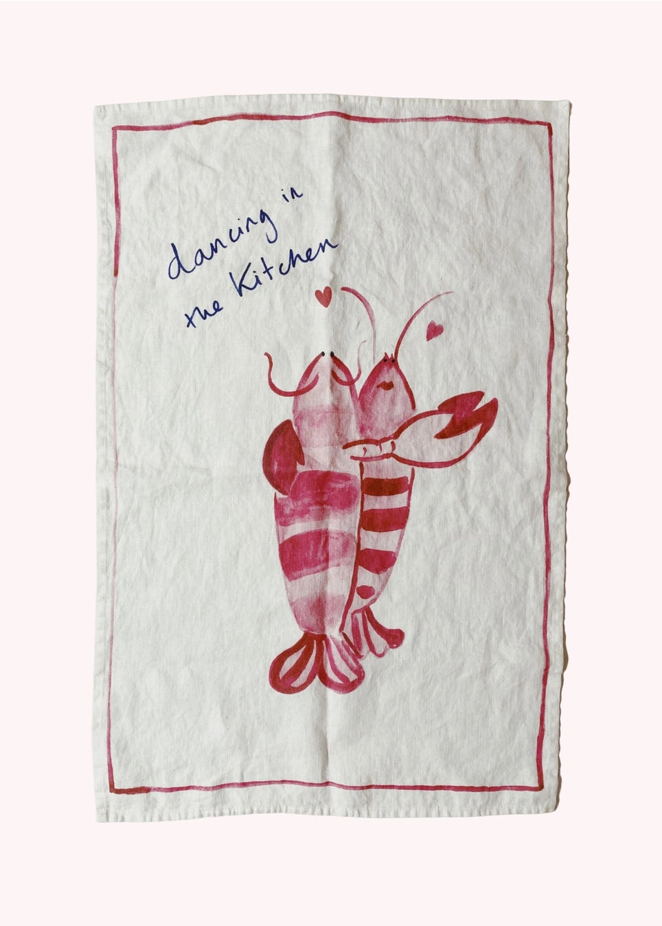 Kökshandduk linne - Dancing Lobster