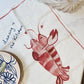 Kökshandduk linne - Dancing Lobster