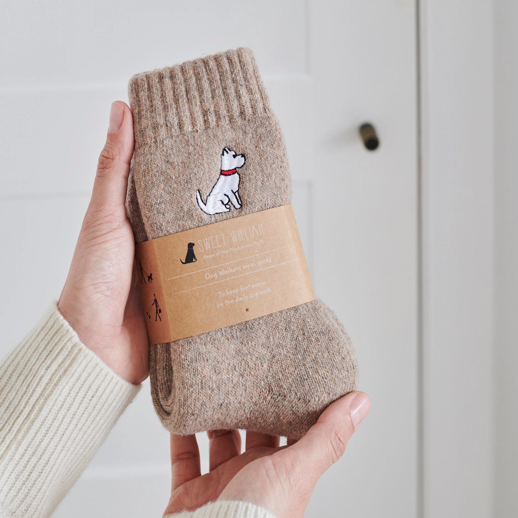 Strumpor med broderad hund - Westie