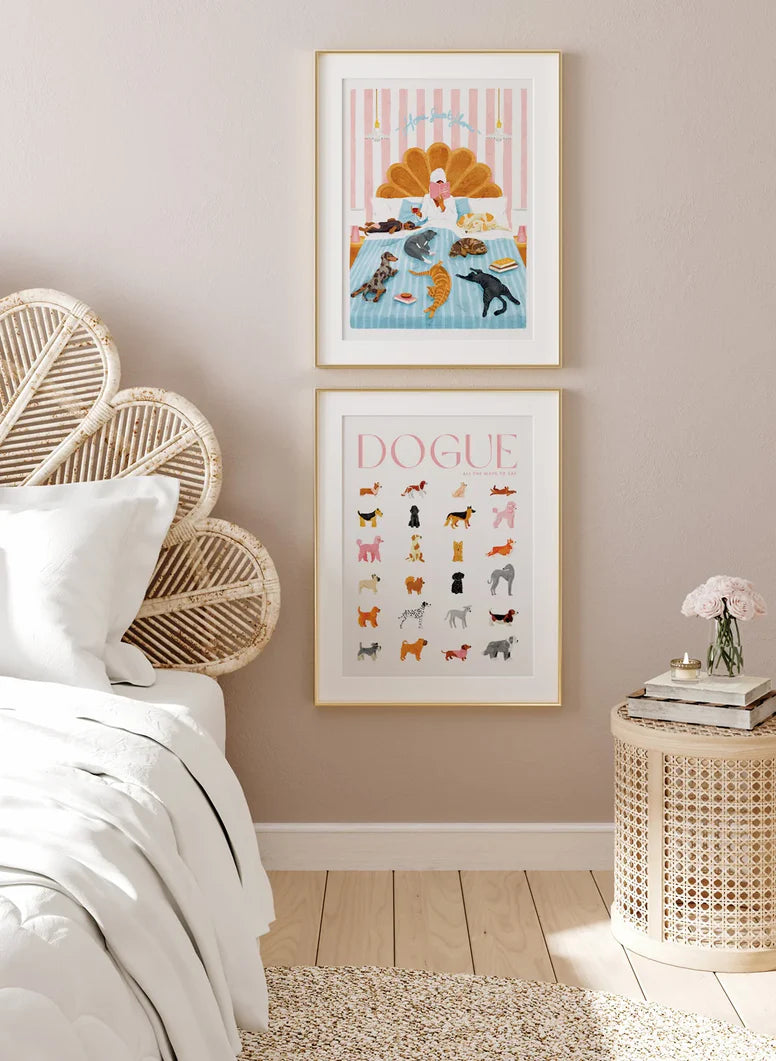 Notizbuch Hunde und Katzen im Bett