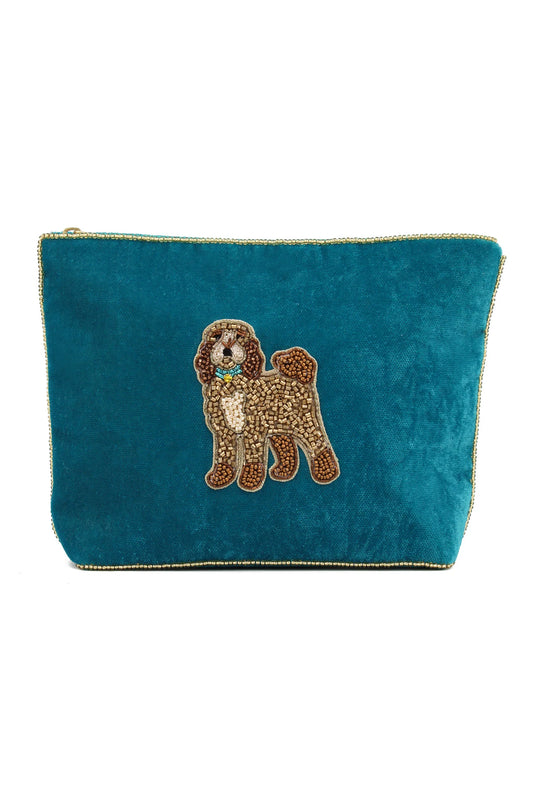 Broderad medium sminkväska/necessär Cockerpoo