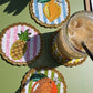 Coasters glasunderlägg frukter randig 4-pack