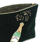 Broderad medium sminkväska/necessär Champagne