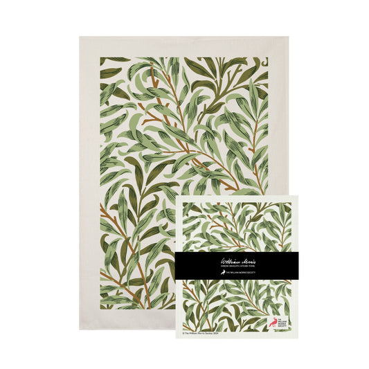 William Morris set kökshandduk och disktrasa Willow Bough green