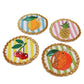 Coasters glasunderlägg frukter randig 4-pack