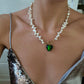 Massi halsband Love Pendant green