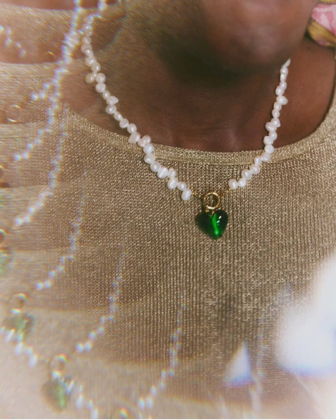 Massi halsband Love Pendant green