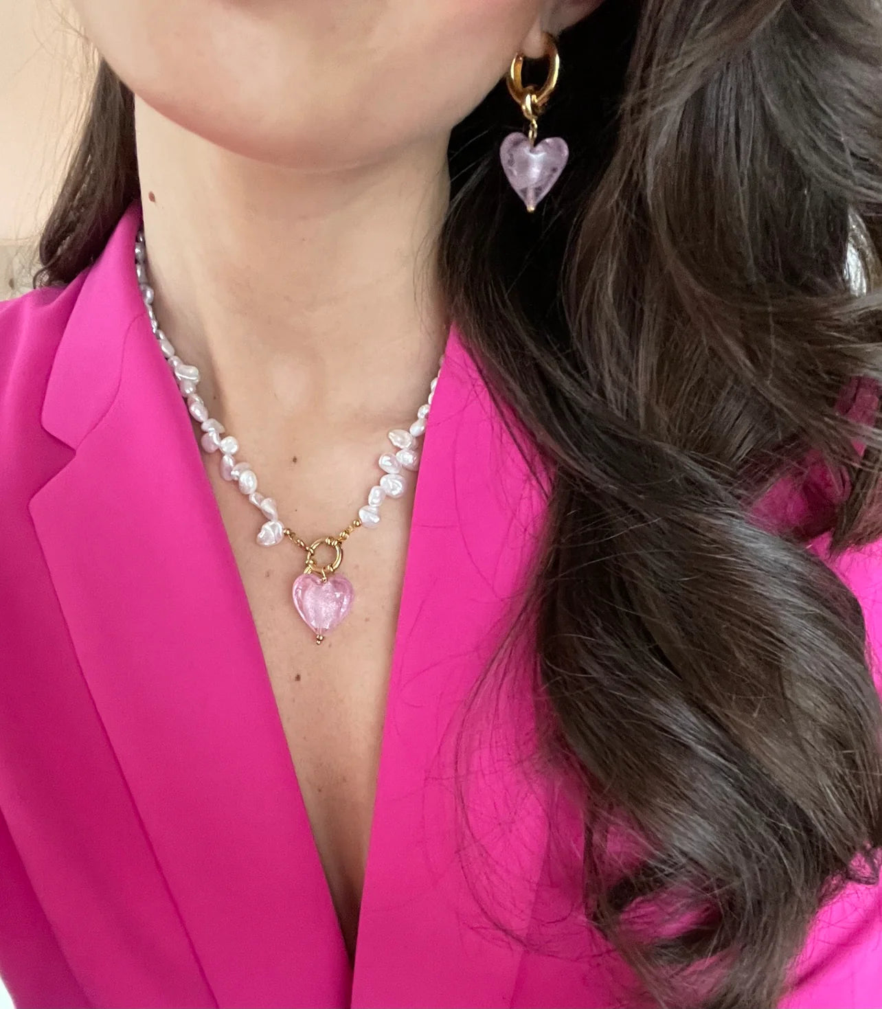Massi halsband Love Pendant pink