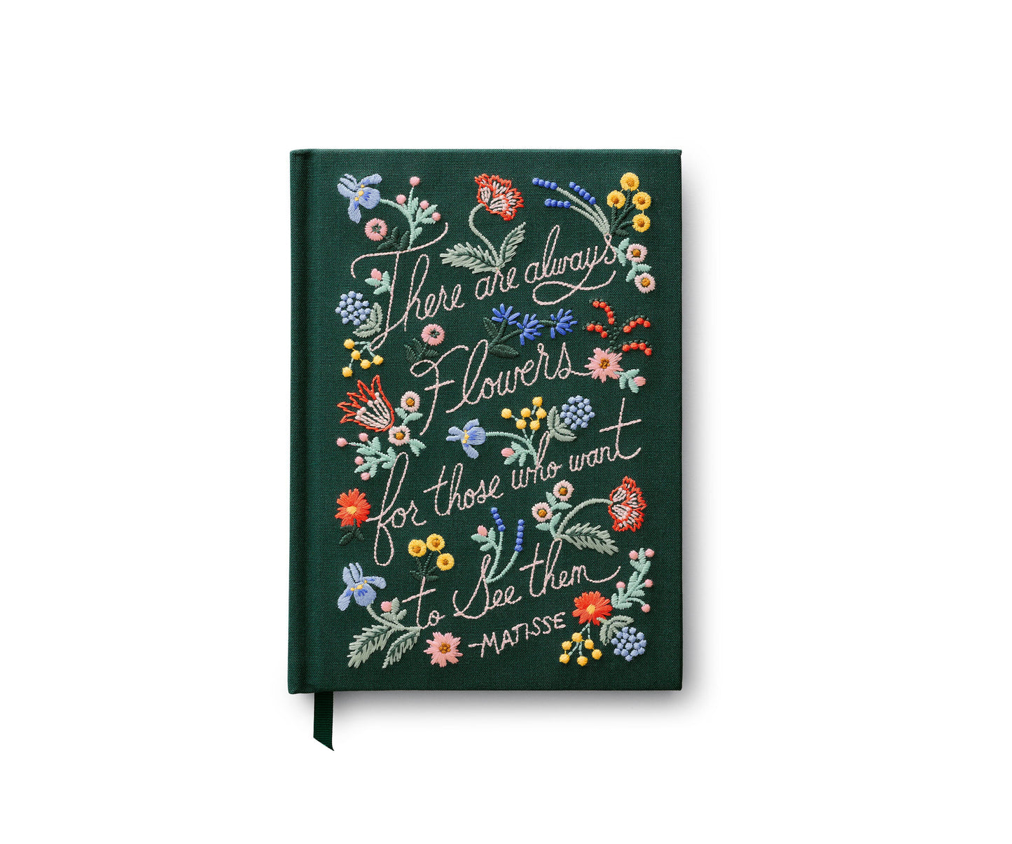 Skrivbok broderad med blommor