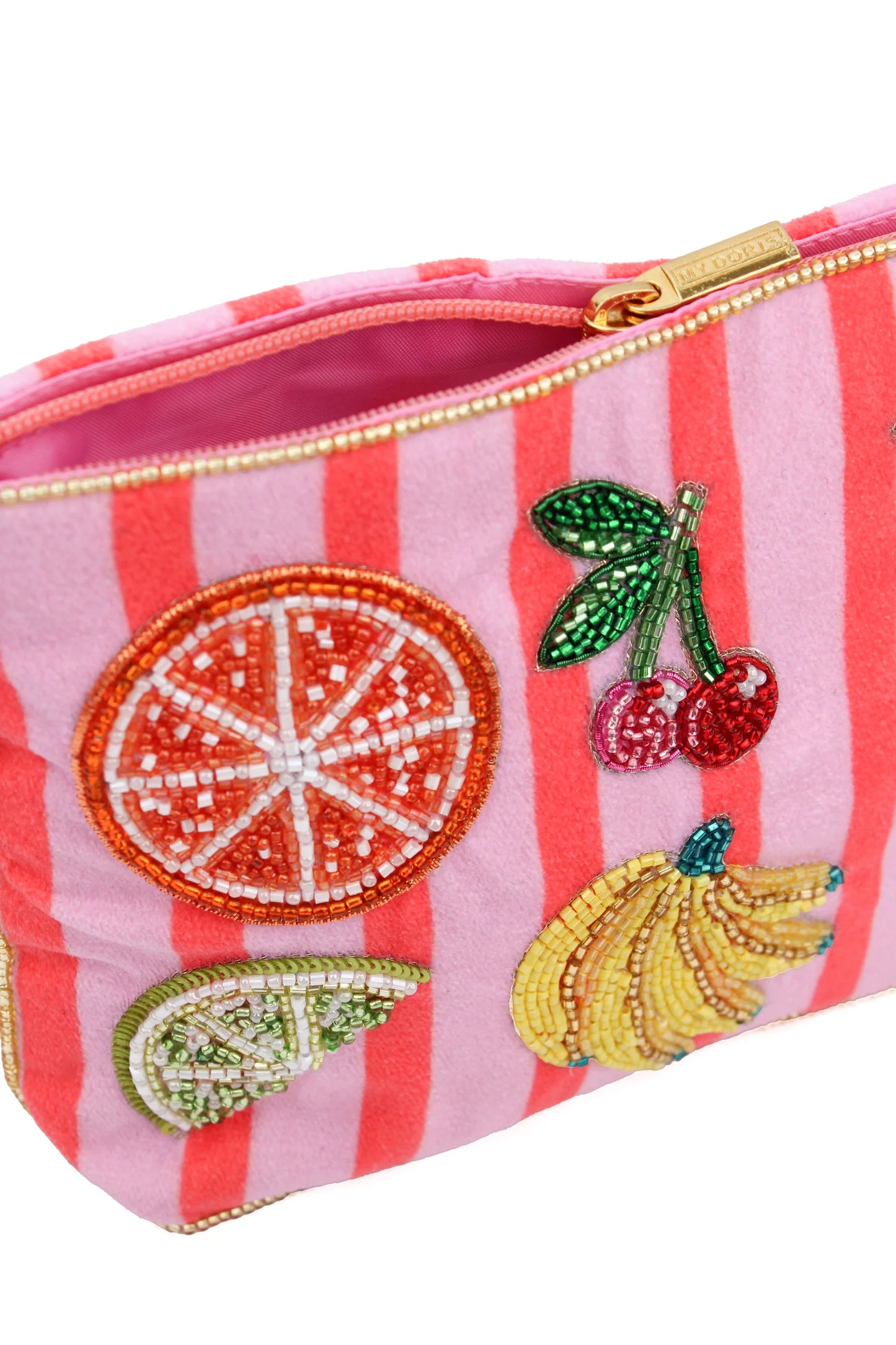 Broderet medium makeup-taske/necessaire kolibri