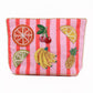 Broderet medium makeup-taske/necessaire kolibri