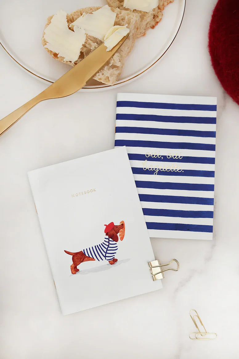 Anteckningsböcker tax och baguette 2-pack