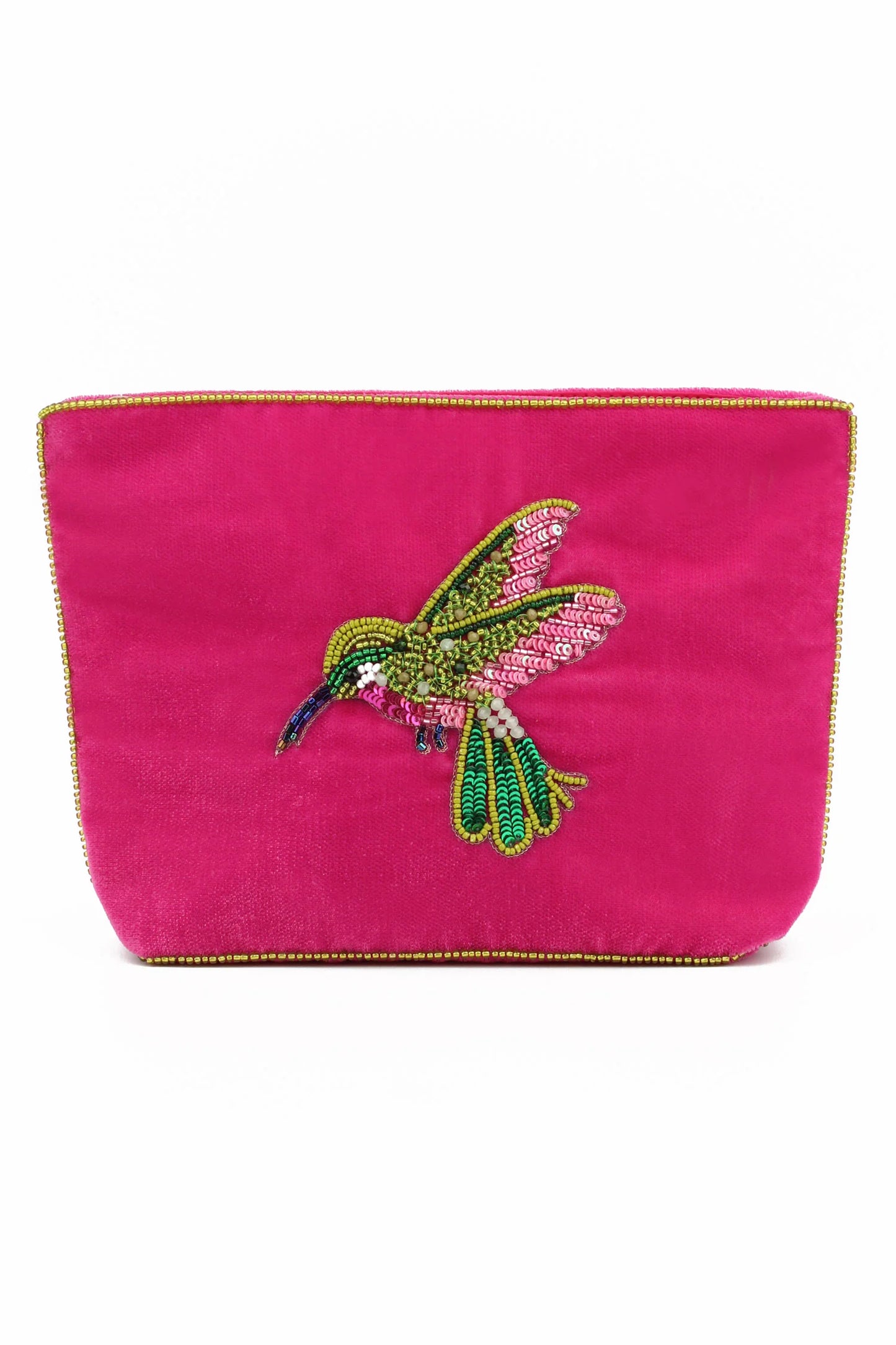 Broderad medium sminkväska/necessär kolibri