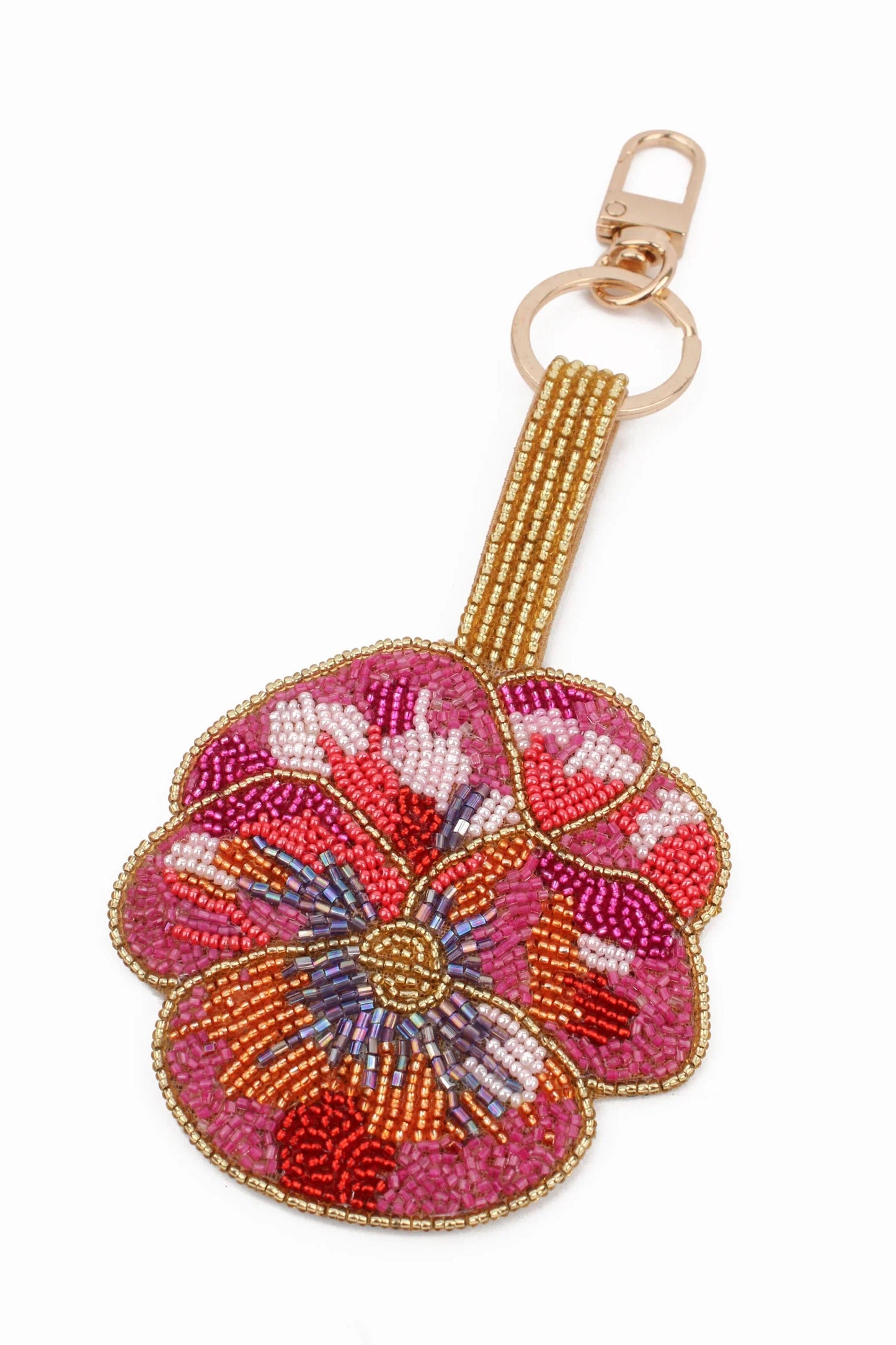 Nyckelring rosa pensé