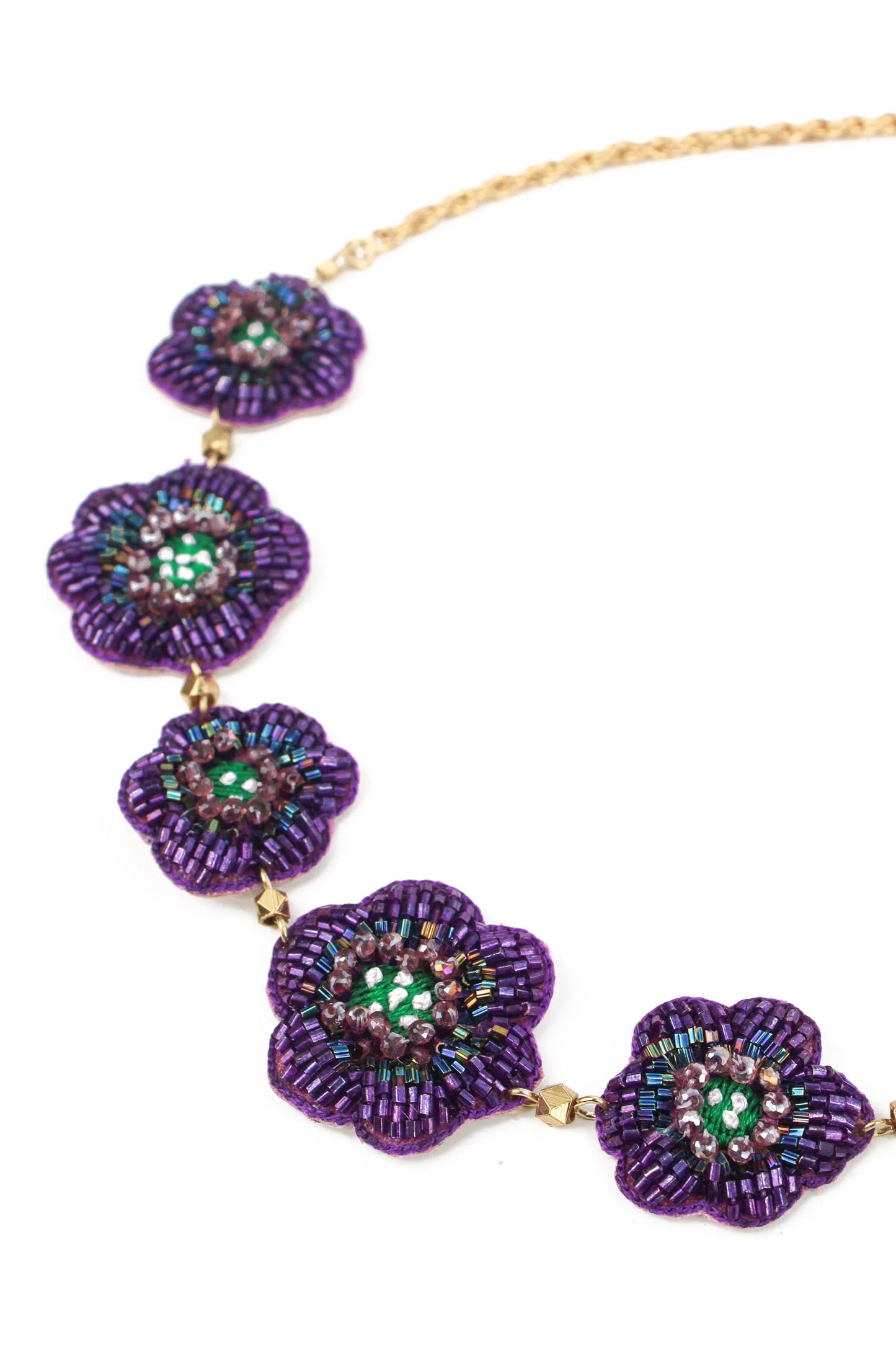 Halsband Lila blommor