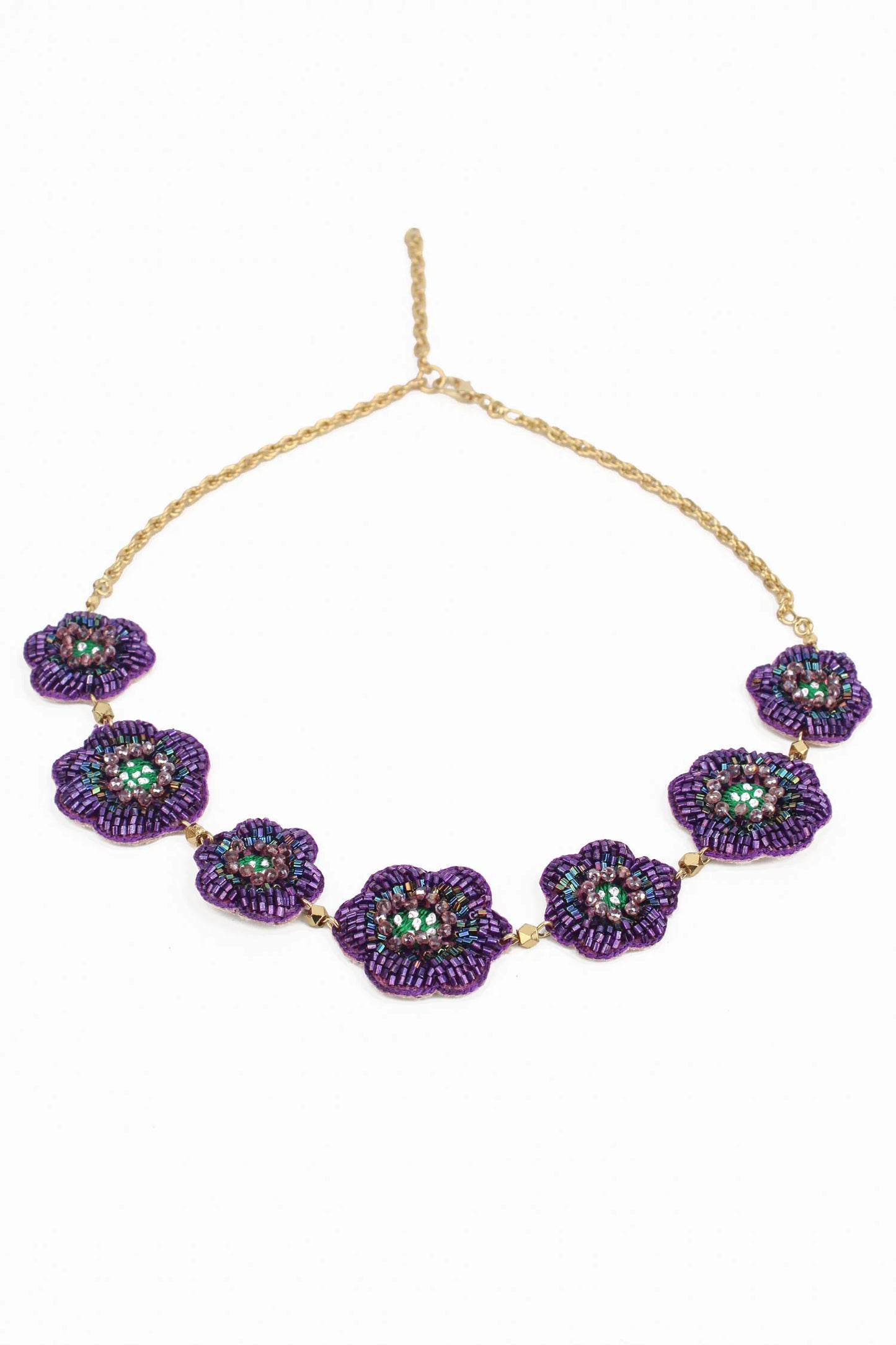 Halsband Lila blommor