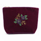 Broderad medium sminkväska/necessär lila blommor
